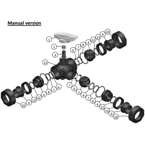 BALL VALVE, 3-WAY, WITH UNIONS 3